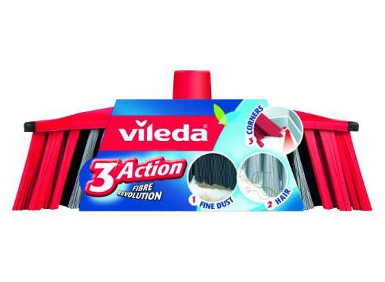 Vileda Zimmerbesen 3action - Rot/Schwarz, KONVENTIONELL, Kunststoff (30/11,8/6,3cm) - VILEDA Vileda Zimmerbesen 3action - Rot/Schwarz, KONVENTIONELL, Kunststoff (30/11,8/6,3cm) - VILEDA