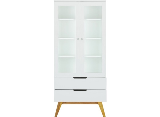 Vitrína Durham - bílá/hnědá, dřevo/sklo (85/190/45cm) - MÖMAX modern living Vitrína Durham - bílá/hnědá, dřevo/sklo (85/190/45cm) - MÖMAX modern living