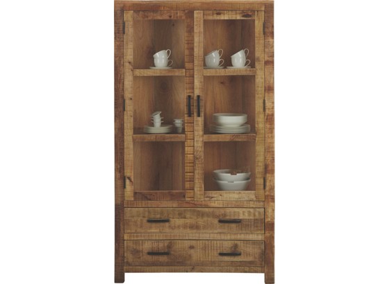 Vitrína Industry - přírodní barvy, dřevo (100/180/42cm) - JAMES WOOD Vitrína Industry - přírodní barvy, dřevo (100/180/42cm) - JAMES WOOD