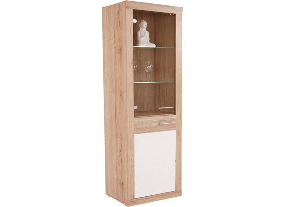 Vitrina Vitrina - bijela/boje hrasta, Moderno, staklo/drvni materijal (63,9/196,6/34,9cm) Vitrina Vitrina - bijela/boje hrasta, Moderno, staklo/drvni materijal (63,9/196,6/34,9cm)