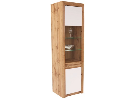 Vitrine Kashmir New - Eichefarben/Schwarz, MODERN, Glas/Holzwerkstoff (57/192/41cm) - JAMES WOOD Vitrine Kashmir New - Eichefarben/Schwarz, MODERN, Glas/Holzwerkstoff (57/192/41cm) - JAMES WOOD
