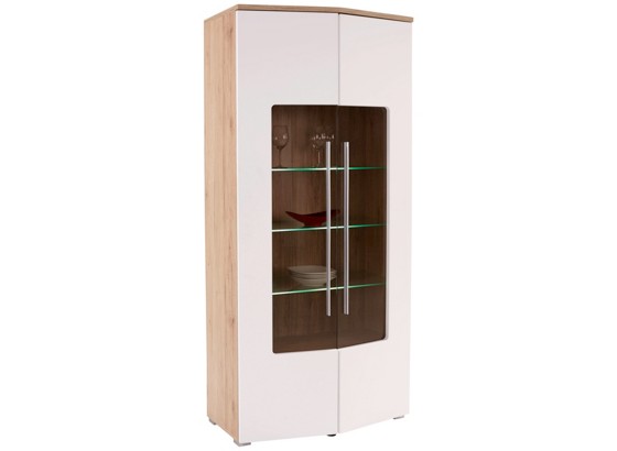 Vitrine Livorno New - Klar/Eichefarben, KONVENTIONELL, Glas/Holzwerkstoff (90/201/46cm) Vitrine Livorno New - Klar/Eichefarben, KONVENTIONELL, Glas/Holzwerkstoff (90/201/46cm)
