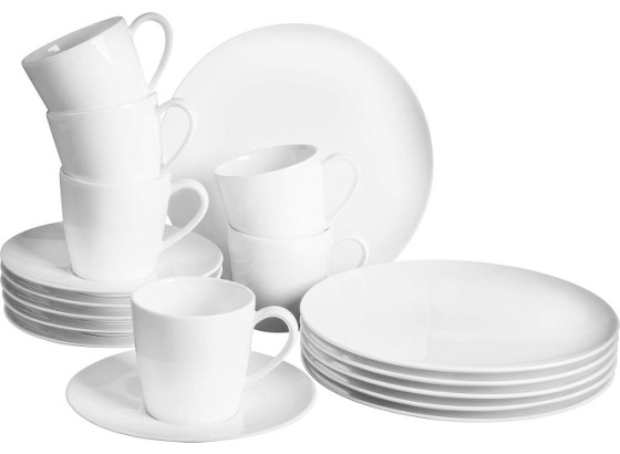 Vivo Kaffeeservice Voice Basic, 18-tlg. - Weiß, KONVENTIONELL, Keramik (19,7/32,4/34,8cm) - VIVO Vivo Kaffeeservice Voice Basic, 18-tlg. - Weiß, KONVENTIONELL, Keramik (19,7/32,4/34,8cm) - VIVO