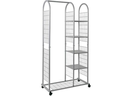 Vješalica Na Kotačima Trine - boje aluminija, Moderno, metal/plastika (85/171/38cm) Vješalica Na Kotačima Trine - boje aluminija, Moderno, metal/plastika (85/171/38cm)