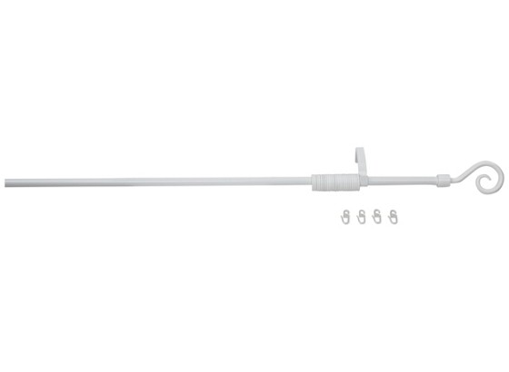 Vorhangstange Kringel, 1-lfg. - Weiß, KONVENTIONELL, Metall (130cm) Vorhangstange Kringel, 1-lfg. - Weiß, KONVENTIONELL, Metall (130cm)