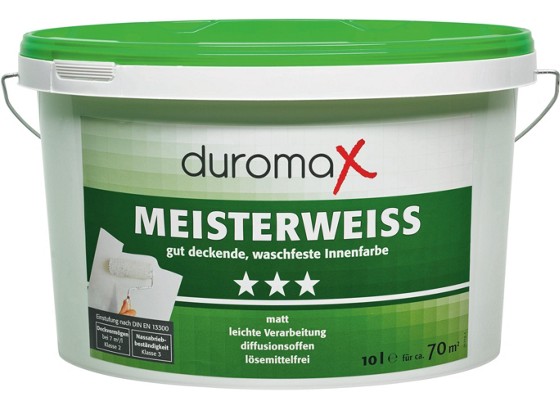 Wandfarbe Isabella - Weiß, KONVENTIONELL (10l) - DUROMAX Wandfarbe Isabella - Weiß, KONVENTIONELL (10l) - DUROMAX