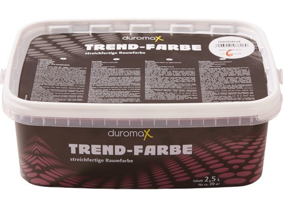 Wandfarbe Merlot-rot - Rot, KONVENTIONELL (2,5l) - DUROMAX Wandfarbe Merlot-rot - Rot, KONVENTIONELL (2,5l) - DUROMAX