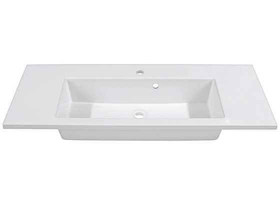 Waschbecken Denia - Weiß, MODERN, Keramik (105/16/46cm) Waschbecken Denia - Weiß, MODERN, Keramik (105/16/46cm)