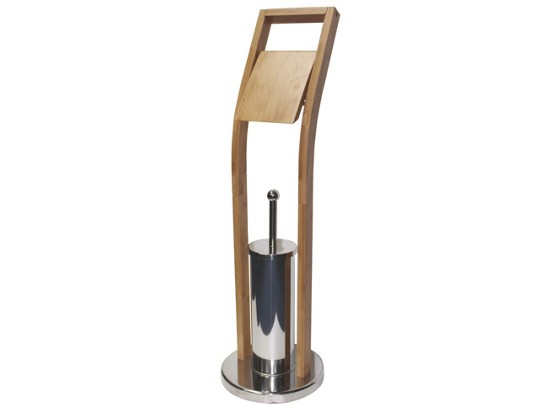 Wc Stojan Na Kefu Nancy - prírodné farby/farby chrómu, Moderný, umelá hmota/kov (22/75/22cm) Wc Stojan Na Kefu Nancy - prírodné farby/farby chrómu, Moderný, umelá hmota/kov (22/75/22cm)