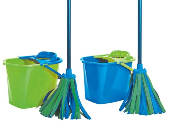 Wischmopp Ajko, inkl. Eimer - Blau/Grün, KONVENTIONELL, Kunststoff Wischmopp Ajko, inkl. Eimer - Blau/Grün, KONVENTIONELL, Kunststoff