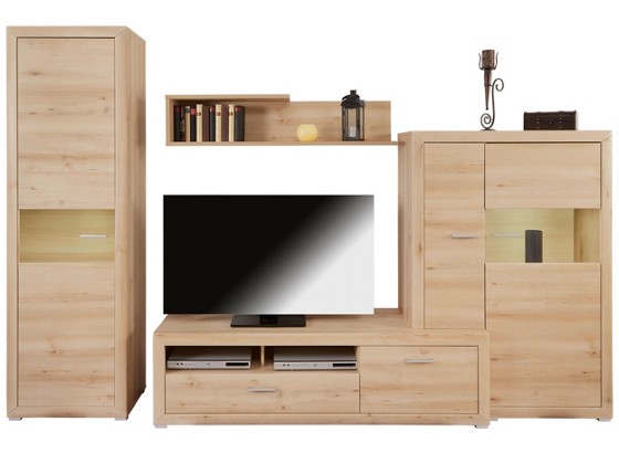 Wohnkombination Tizio 2 - Buchefarben/Alufarben, MODERN, Holzwerkstoff (297/206/50cm) Wohnkombination Tizio 2 - Buchefarben/Alufarben, MODERN, Holzwerkstoff (297/206/50cm)