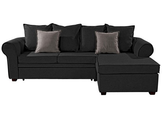 Wohnlandschaft Beck - Beige/Schwarz, Holzwerkstoff/Textil (254/155cm) Wohnlandschaft Beck - Beige/Schwarz, Holzwerkstoff/Textil (254/155cm)