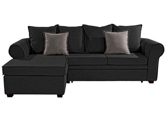 Wohnlandschaft Beck - Schwarz/Braun, Holz/Holzwerkstoff (155/254cm) Wohnlandschaft Beck - Schwarz/Braun, Holz/Holzwerkstoff (155/254cm)