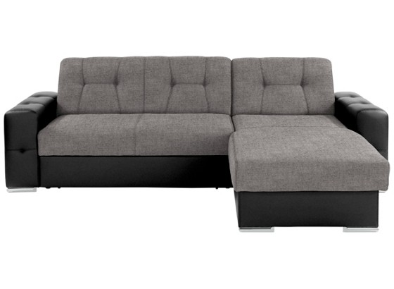 Wohnlandschaft Fulton - Chromfarben/Schwarz, MODERN (260/160cm) Wohnlandschaft Fulton - Chromfarben/Schwarz, MODERN (260/160cm)