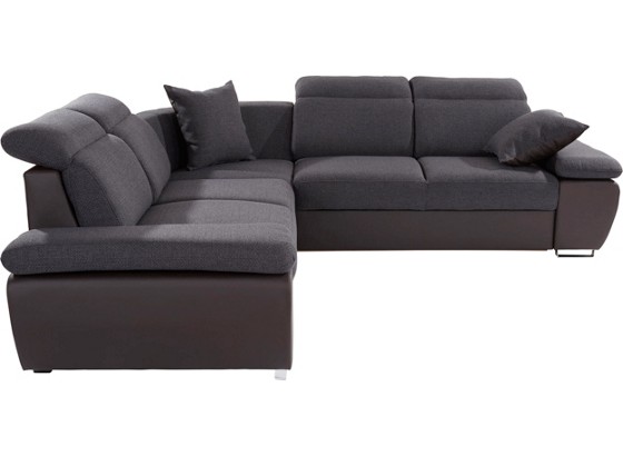 Wohnlandschaft Logan - Dunkelgrau/Silberfarben, MODERN, Holz/Textil (270/270cm) - OMBRA Wohnlandschaft Logan - Dunkelgrau/Silberfarben, MODERN, Holz/Textil (270/270cm) - OMBRA