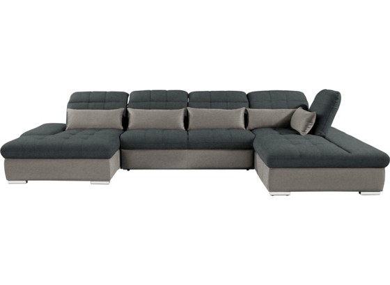 Wohnlandschaft Wonder II - Chromfarben/Graphitfarben, MODERN, Textil (190/384/241cm) Wohnlandschaft Wonder II - Chromfarben/Graphitfarben, MODERN, Textil (190/384/241cm)