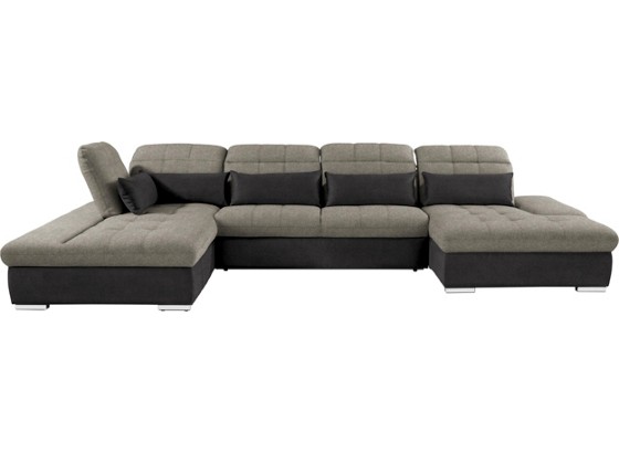 Wohnlandschaft Wonder II - Chromfarben/Schwarz, MODERN, Textil (241/384/190cm) Wohnlandschaft Wonder II - Chromfarben/Schwarz, MODERN, Textil (241/384/190cm)