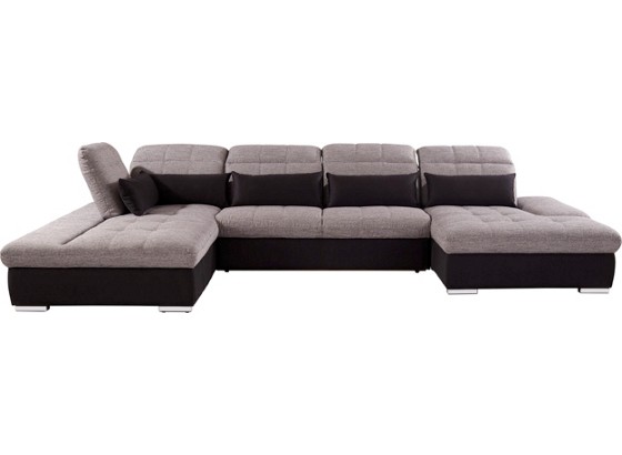 Wohnlandschaft Wonder II - Chromfarben/Schwarz, MODERN, Textil (241/384/190cm) Wohnlandschaft Wonder II - Chromfarben/Schwarz, MODERN, Textil (241/384/190cm)
