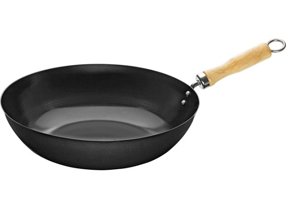 Wok Serpenyő Gregor - fekete, konvencionális, fa/fém (30cm) Wok Serpenyő Gregor - fekete, konvencionális, fa/fém (30cm)