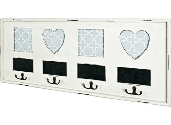 Zidna Vješalica Emma 4 - bijela/crna, Moderno, drvni materijal/drvo (63/26/3cm) Zidna Vješalica Emma 4 - bijela/crna, Moderno, drvni materijal/drvo (63/26/3cm)