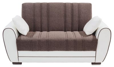 Dvosjed Sofa Dvosjed - bijela/siva, Moderno, drvni materijal/koža (162/85/90cm)