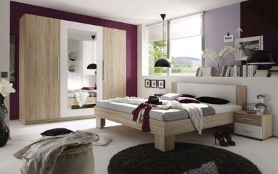 Spavaća Soba Martina - bijela/hrast Sonoma, Moderno, drvni materijal (228/213/59cm)